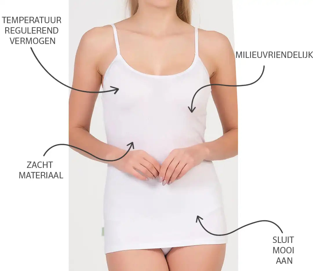 Boru Bamboo Boru Bamboo 2-pack dames spaghetti hemd
