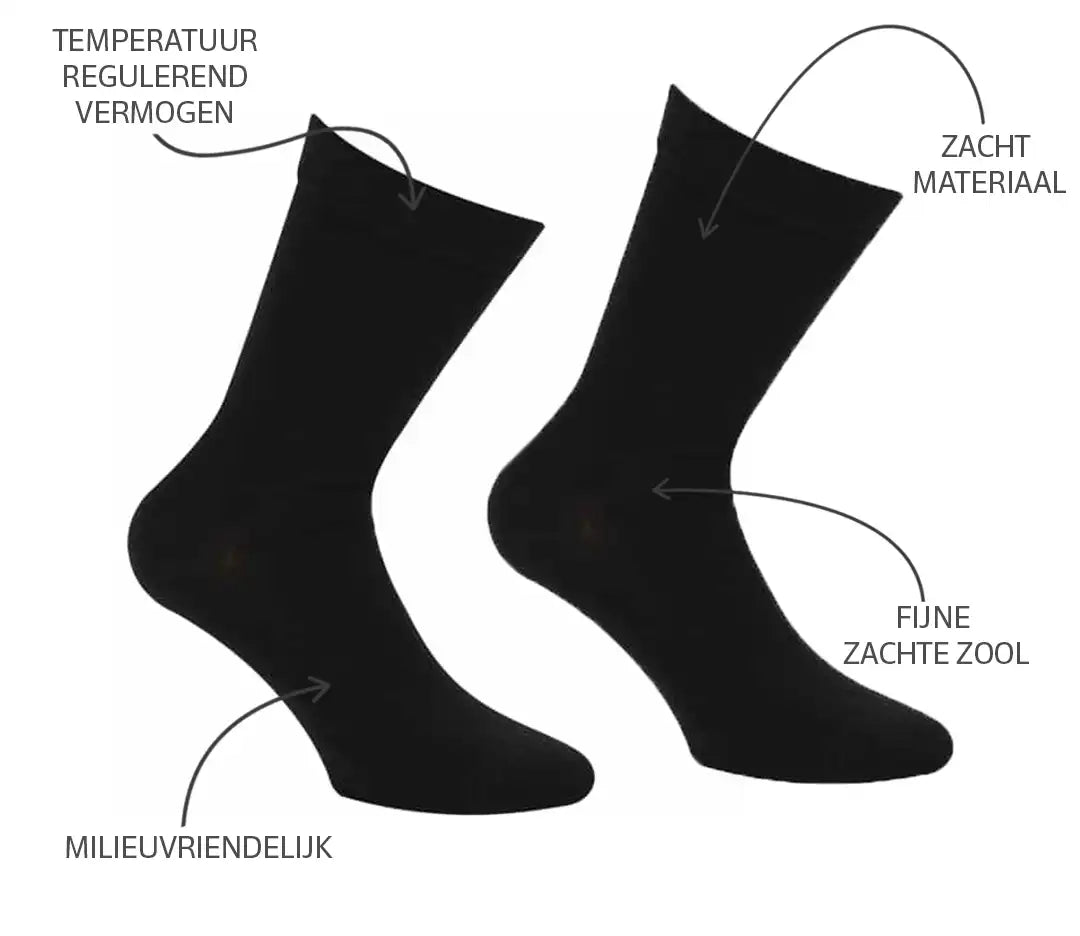 Boru Bamboo Boru Bamboo sokken met badstof zool