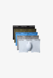Groen/blauw combi | pack | Overzicht 5-pack, groen-, blauw- en grijstinten – Calvin Klein 5-Pack Low Rise Trunks - Groen/blauw - Cotton Stretch