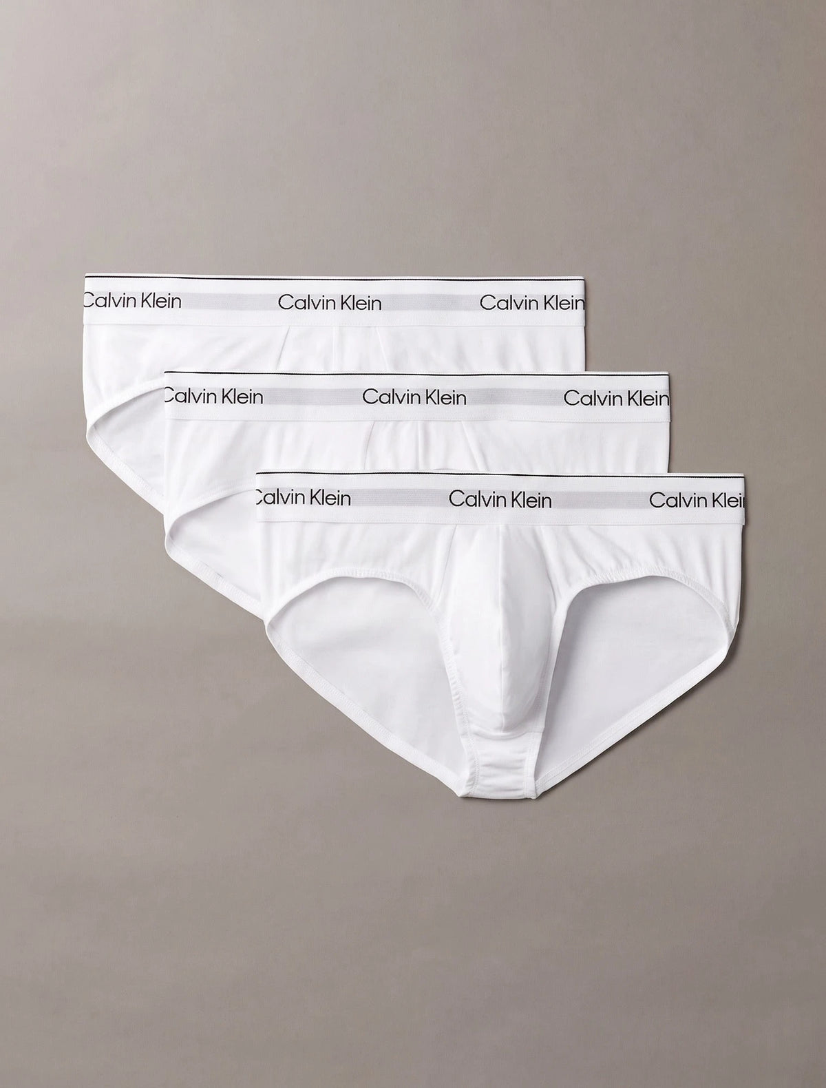 Wit | voor | Vooraanzicht, wit – Calvin Klein 3-pack heup slips heren - Hip Brief