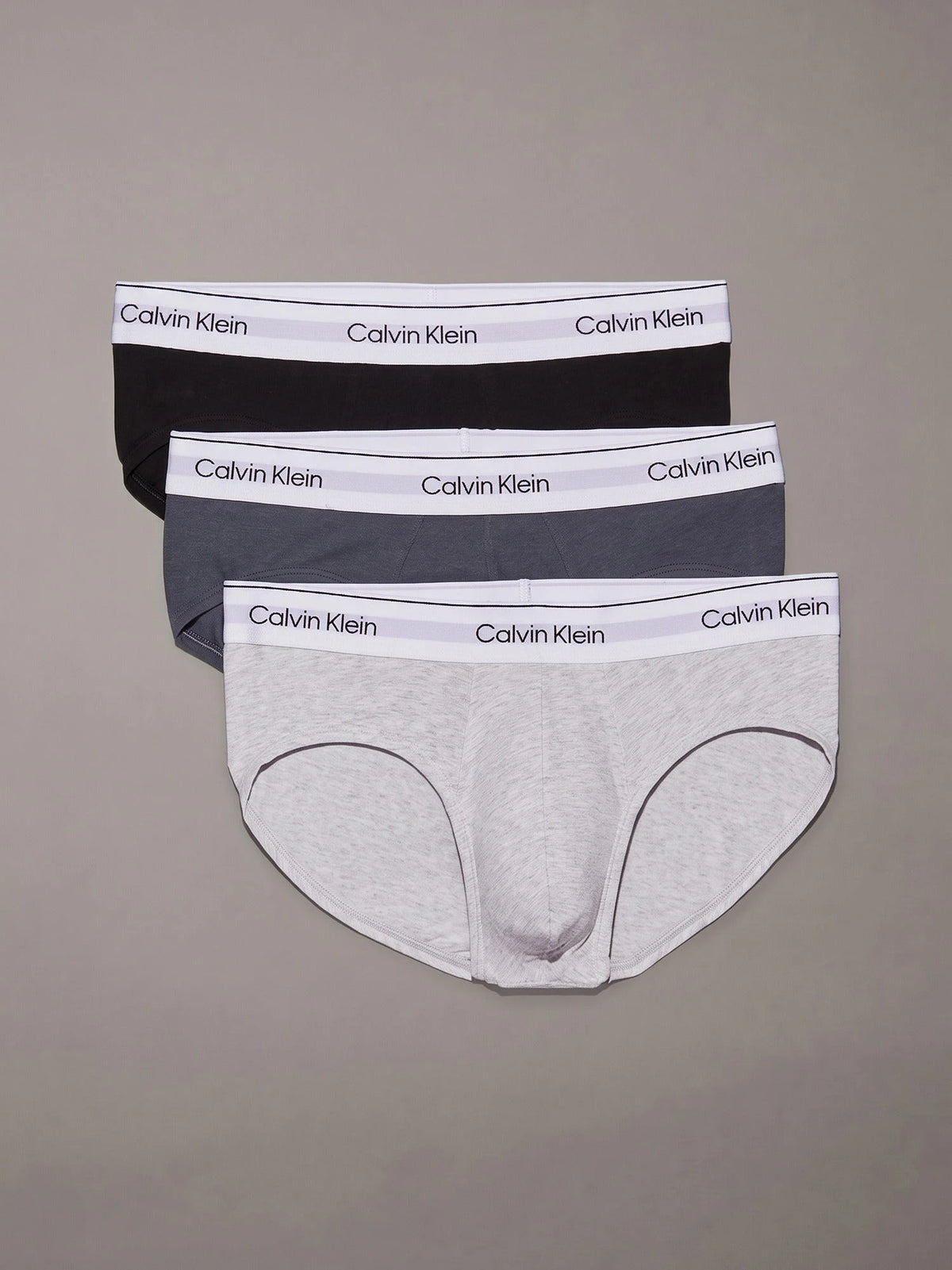 Blauw Combi | voor | Vooraanzicht, blauw combi – Calvin Klein 3-pack heup slips heren - Hip Brief