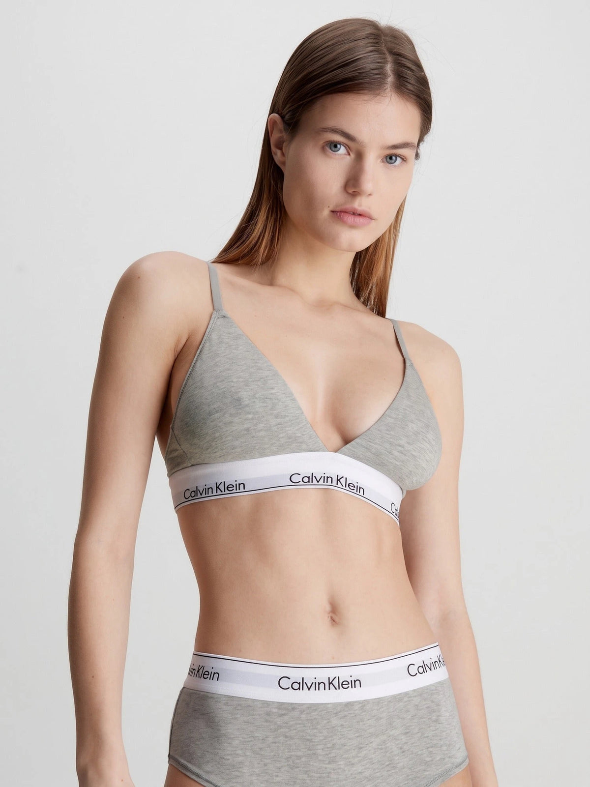 Grijs | voor | Vooraanzicht, grijs – Calvin Klein Triangle Bh dames - Lightly Lined