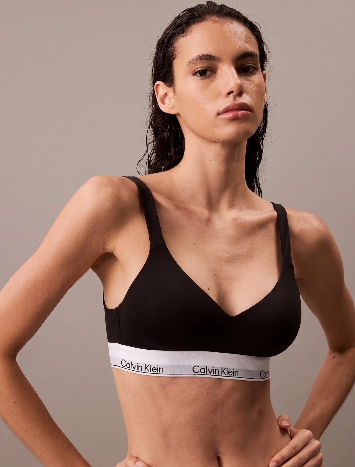 Zwart | voor | Vooraanzicht, zwart – Calvin Klein Triangle Bh dames - Lightly Lined
