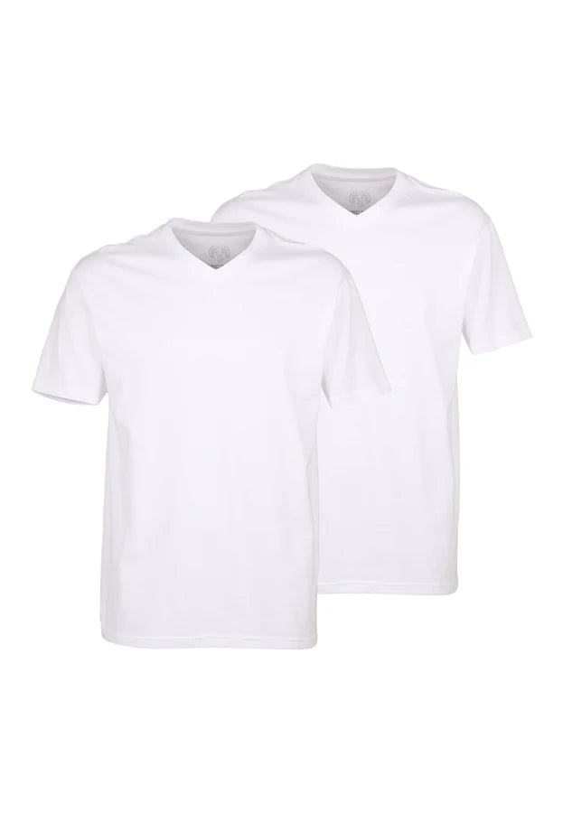 Ceceba Ceceba 2-pak heren Ondershirts met V-hals- Grote maten - Konvex