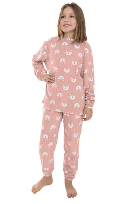 Cocodream velours fleece meisjes pyjama lange mouw - Fox