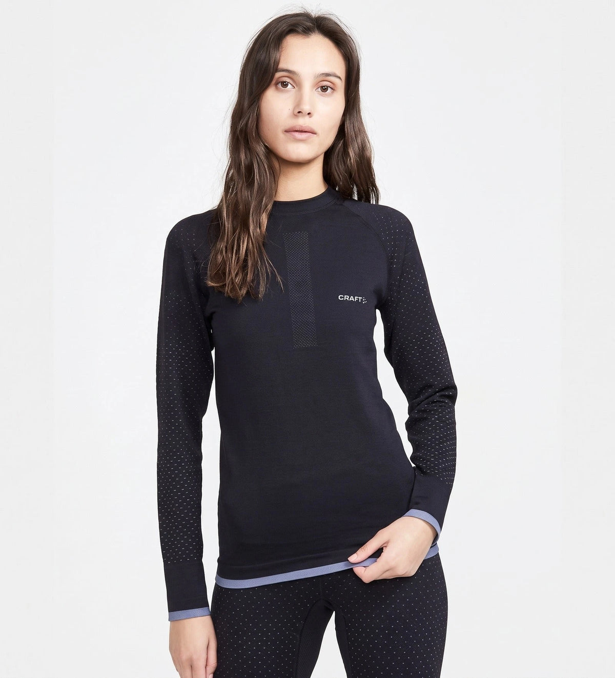 Zwart | voor | Vooraanzicht, zwart – Craft extra warm Thermoshirt Dames lange mouw - ADV Warm Intensity