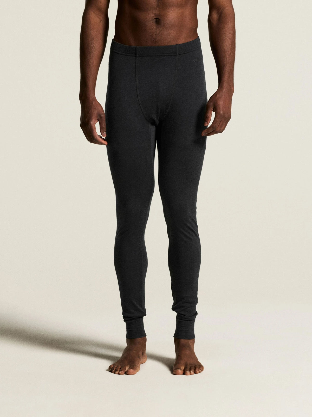 Zwart | voor | Vooraanzicht op model, zwart – Craft merino wollen thermobroek heren - Wool Comfort