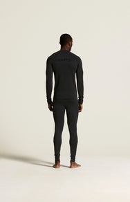 Zwart | achter | Achteraanzicht op model met shirt, zwart – Craft extra warme thermobroek heren - Warm Comfort