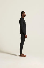 Zwart | zij | Zijaanzicht op model, zwart – Craft extra warme thermobroek heren - Warm Comfort