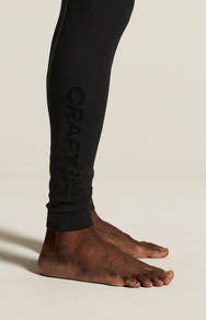 Zwart | detail | Detail pijp met Craft-logo, zwart – Craft extra warme thermobroek heren - Warm Comfort