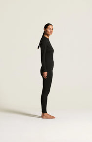 Zwart | zij | Zijaanzicht andere kant, zwart – Craft thermoset dames shirt en broek - Baselayer