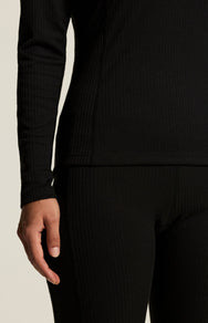 Zwart | detail | Detail mouw, zwart – Craft thermoset dames shirt en broek - Baselayer