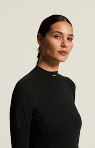 Zwart | detail | Detail hals, zwart – Craft thermoset dames shirt en broek - Thermal Baselayer