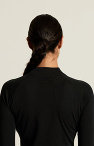 Zwart | detail | Detail rug en hals, zwart – Craft thermoset dames shirt en broek - Thermal Baselayer