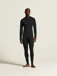 Zwart | voor | Vooraanzicht op model, shirt en broek, zwart – Craft thermoset heren shirt en broek - Thermal Baselayer