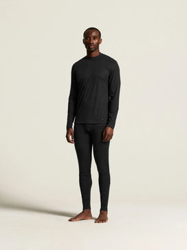 Zwart | voor | Vooraanzicht op model, shirt en broek, zwart – Craft thermoset heren shirt en broek - Baselayer Set 2