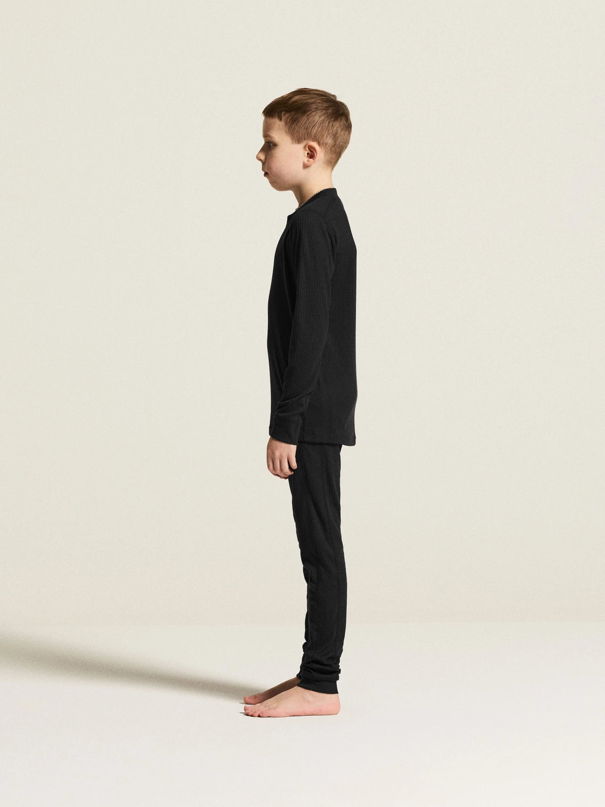 Zwart | zij | Zijaanzicht andere kant, zwart – Craft thermoset kinderen shirt en broek - Baselayer Set 2