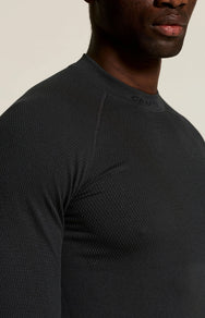 Zwart | detail | Detail schouder, zwart – Craft extra warm thermoshirt heren lange mouw - Warm Comfort