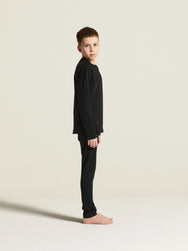Zwart | zij | Zijaanzicht andere kant, zwart – Craft thermoshirt kinderen lange mouw - Thermal Baselayer JR