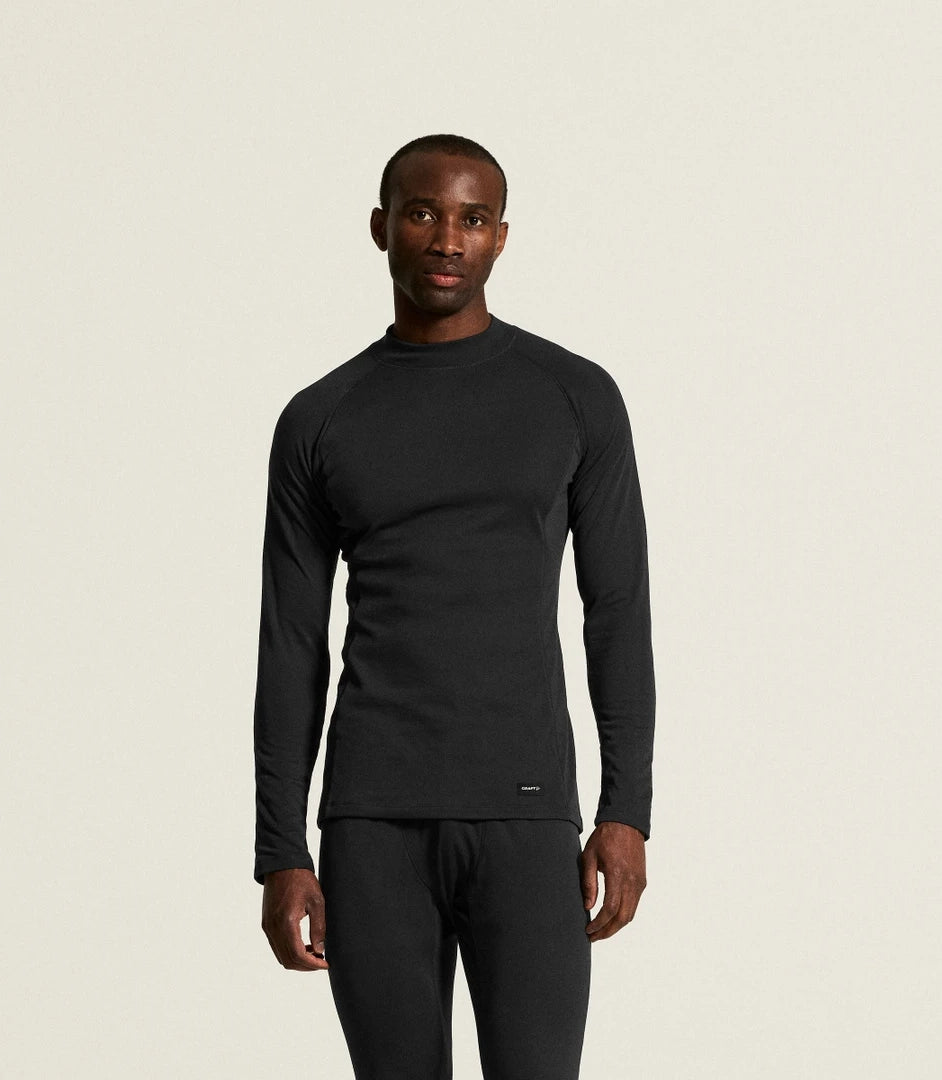 Zwart | voor | Vooraanzicht op model, zwart – Craft thermoshirt heren lange mouw - Thermal Baselayer