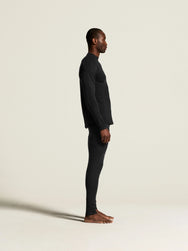 Zwart | zij | Zijaanzicht op model, zwart – Craft thermoshirt heren lange mouw - Thermal Baselayer