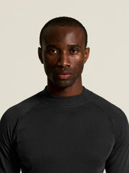 Zwart | detail | Detail hals en schouders, zwart – Craft thermoshirt heren lange mouw - Thermal Baselayer