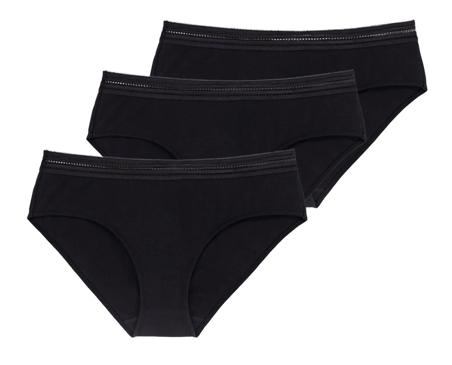 Dorina Dorina 3-pack Dames slips zwart biologisch katoen - Gianna