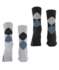 Falke Burlington 2-paar Everyday dames sokken - Argyle