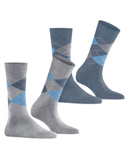 Falke Burlington 2-paar Everyday dames sokken - Argyle
