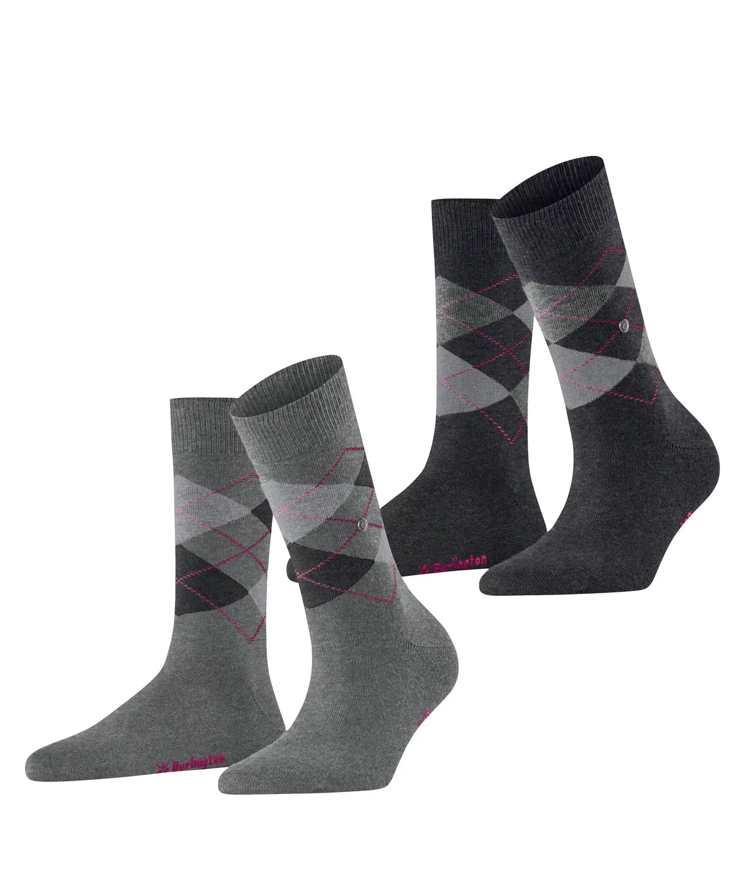 Falke Burlington 2-paar Everyday dames sokken - Argyle