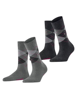 Falke Burlington 2-paar Everyday dames sokken - Argyle
