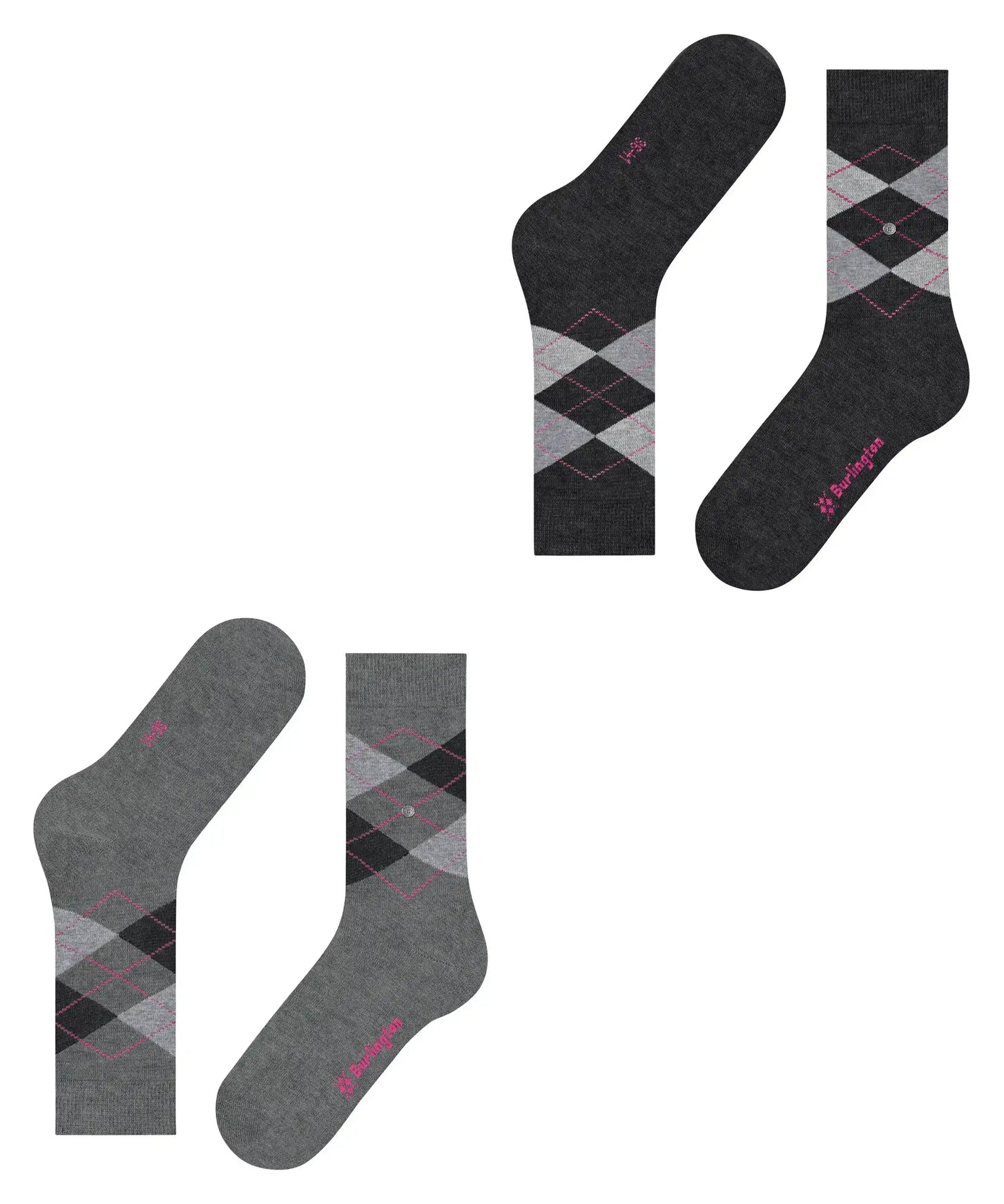 Falke Burlington 2-paar Everyday dames sokken - Argyle