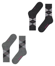 Falke Burlington 2-paar Everyday dames sokken - Argyle