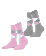 Falke Burlington 2-paar Everyday dames sokken - Argyle