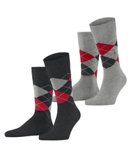 Falke Burlington 2-paar Everyday heren sokken - Argyle