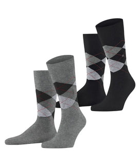 Falke Burlington 2-paar Everyday heren sokken - Argyle