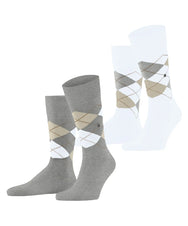 Falke Burlington 2-paar Everyday heren sokken - Argyle