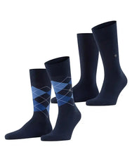 Falke Burlington 2-paar mix Everyday heren sokken - Argyle