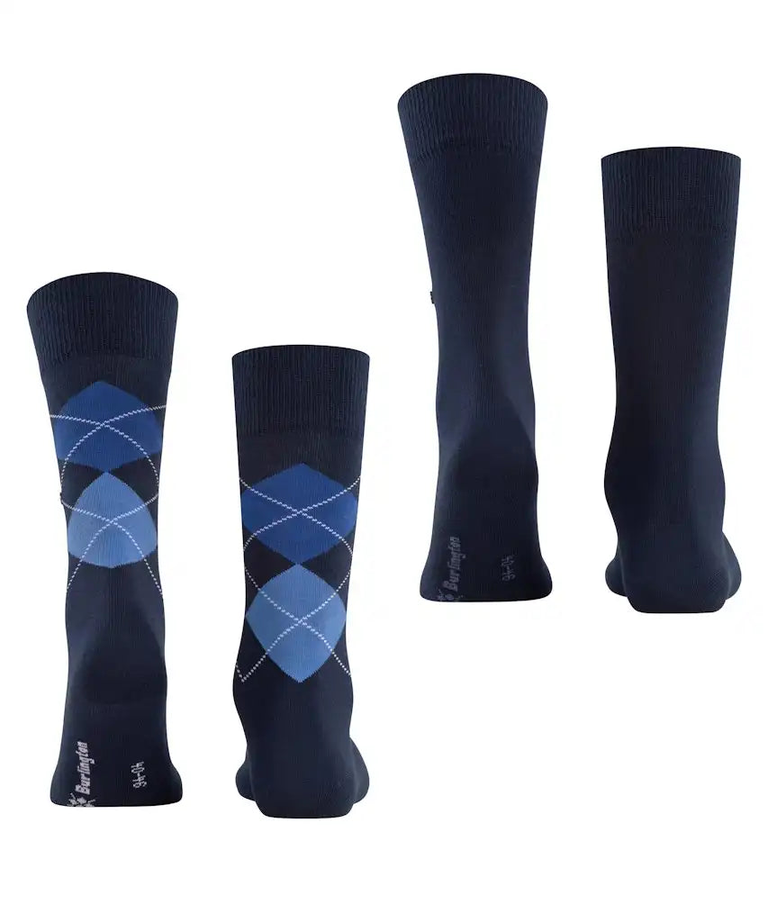 Falke Burlington 2-paar mix Everyday heren sokken - Argyle