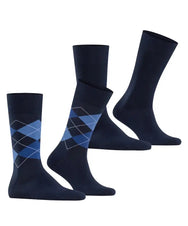 Falke Burlington 2-paar mix Everyday heren sokken - Argyle