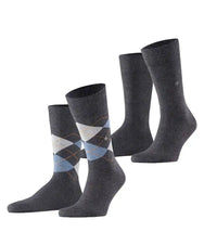 Falke Burlington 2-paar mix Everyday heren sokken - Argyle