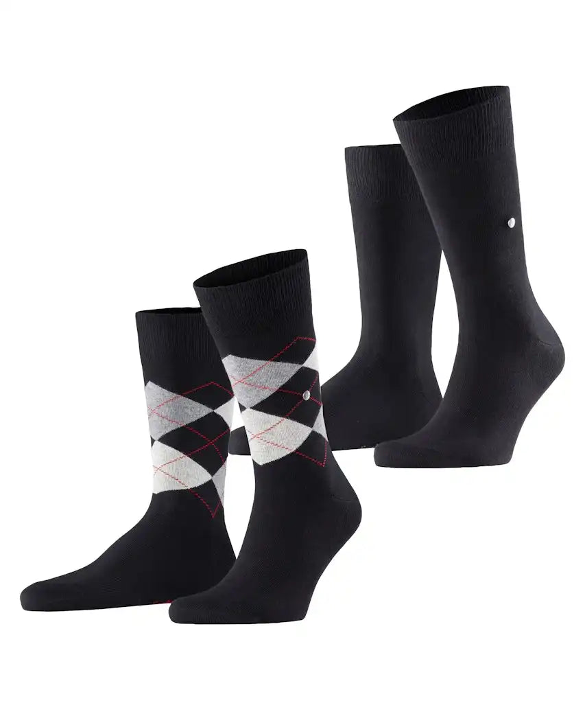 Falke Burlington 2-paar mix Everyday heren sokken - Argyle