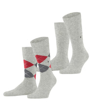 Falke Burlington 2-paar mix Everyday heren sokken - Argyle
