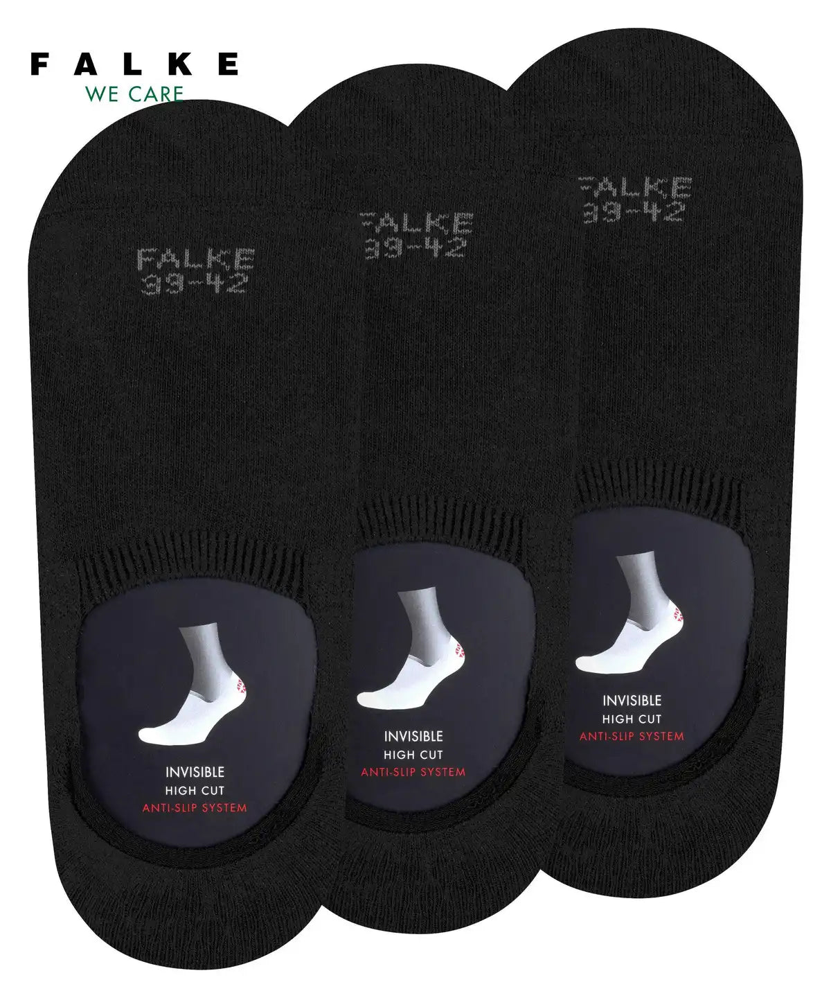 Falke FALKE 3-paar Step High - heren footies met anti slip - Kousenvoetjes