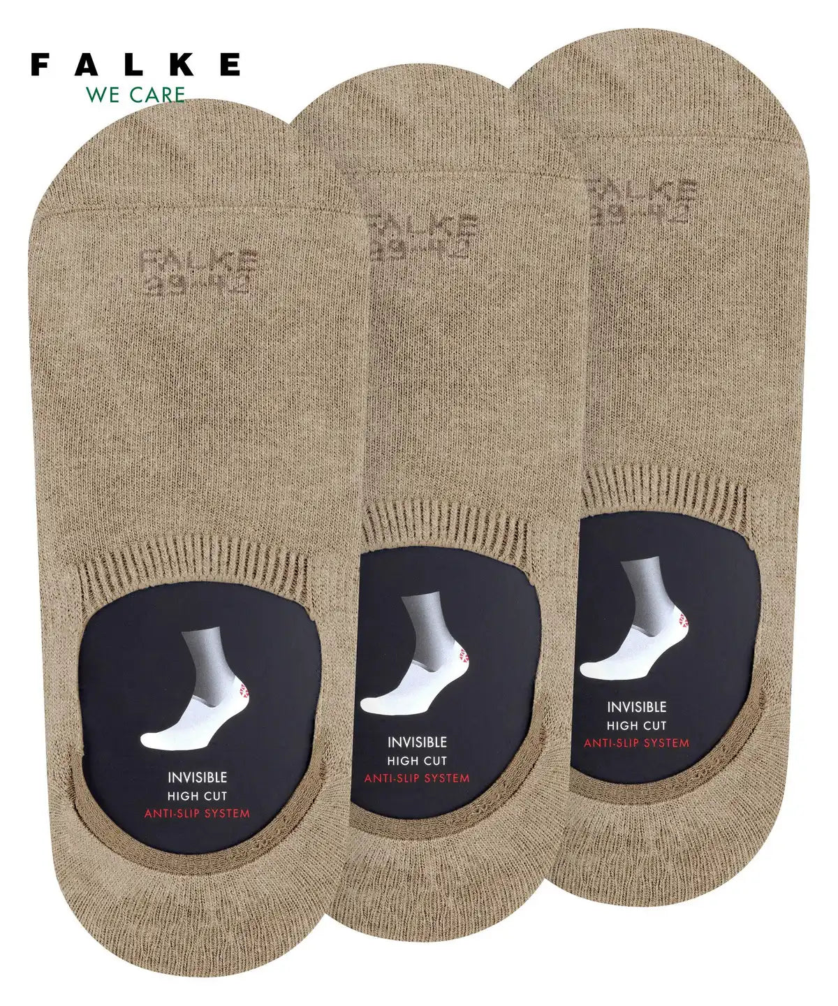 Falke FALKE 3-paar Step High - heren footies met anti slip - Kousenvoetjes