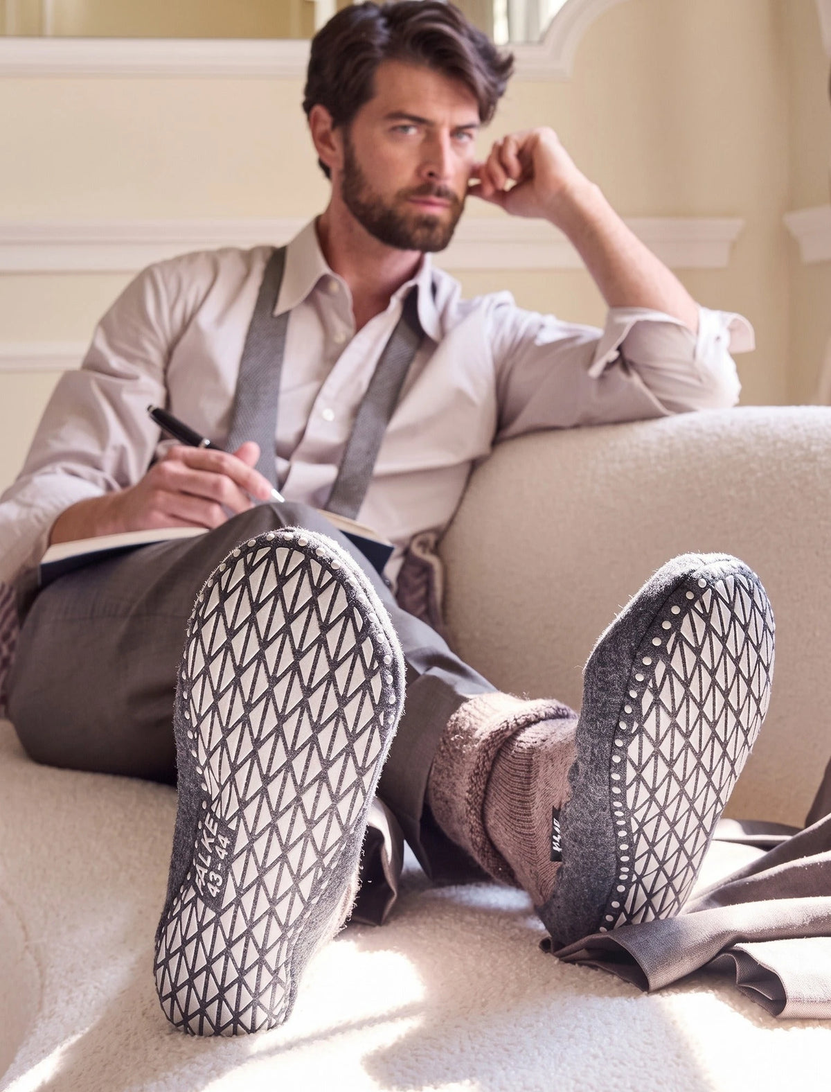 Falke FALKE Cosyshoe pantoffels - Anti slip sokken heren - Huissokken