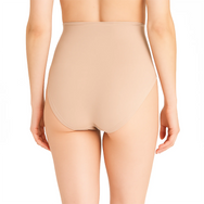 Alle | achter | Achteraanzicht op model, huidkleur – Fine Woman 10-pak dames hoge taille slips met kant - Katoen