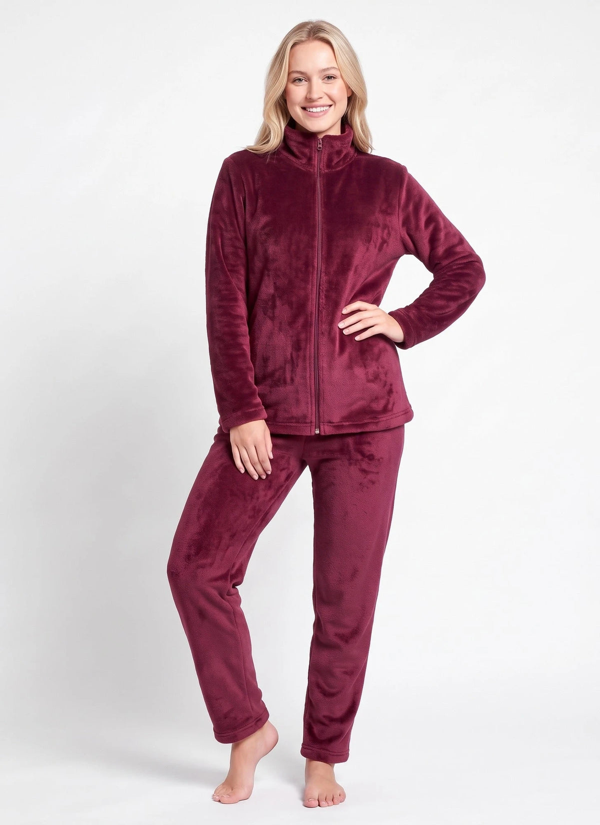 Gaubert dames huispak Fleece met rits - Loungeset