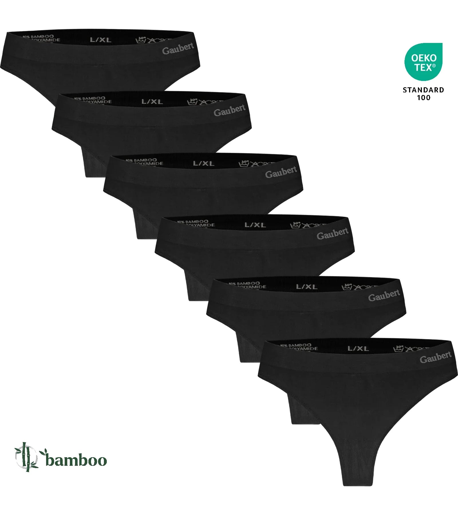 Gaubert 6-pak bamboe strings dames