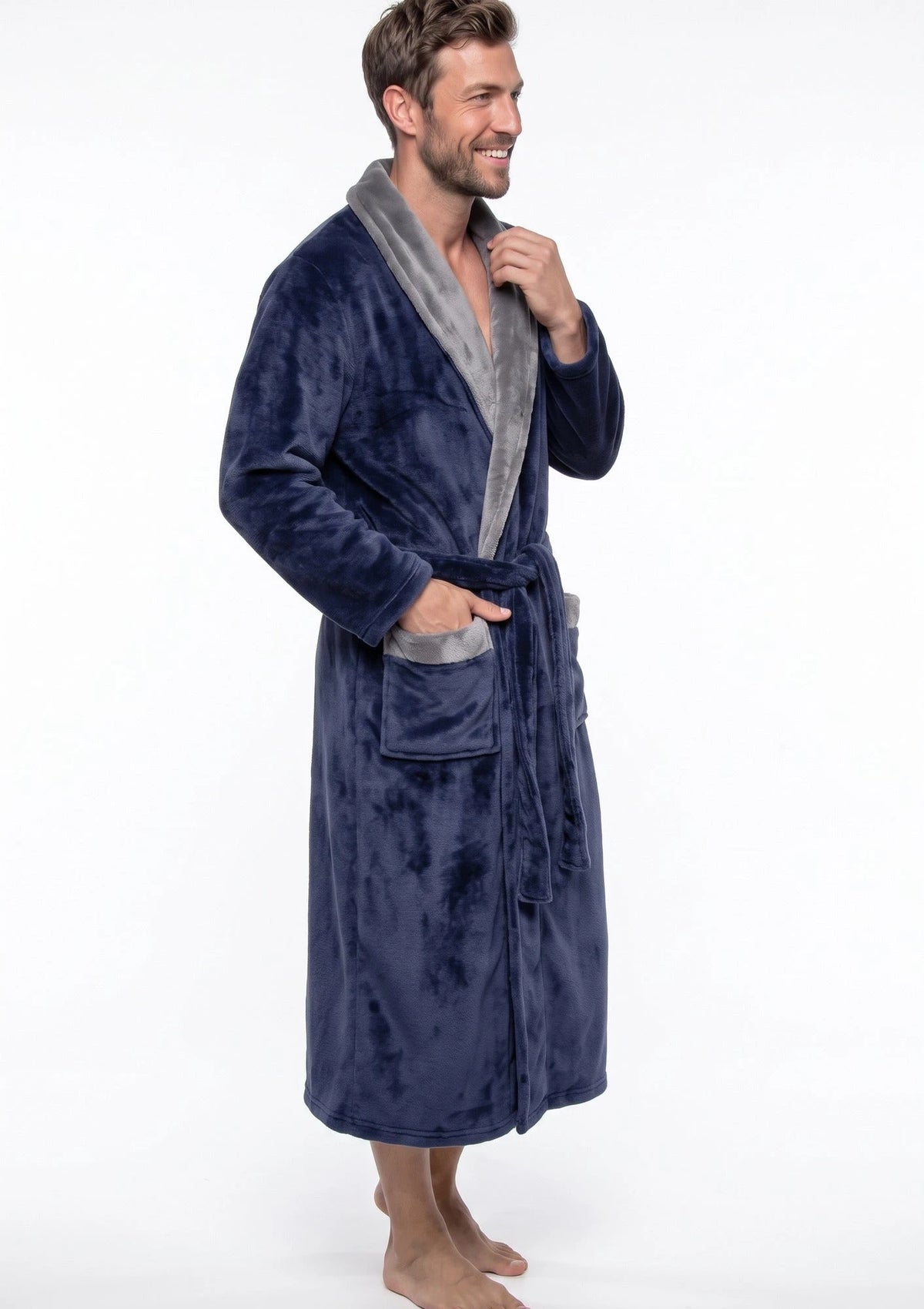 Gaubert Heren badjas Fleece - Sjaalkraag